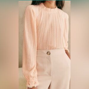 SEZANE sibie pleated blouse